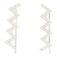Arete Zigzag ear crawler plata y zirconia