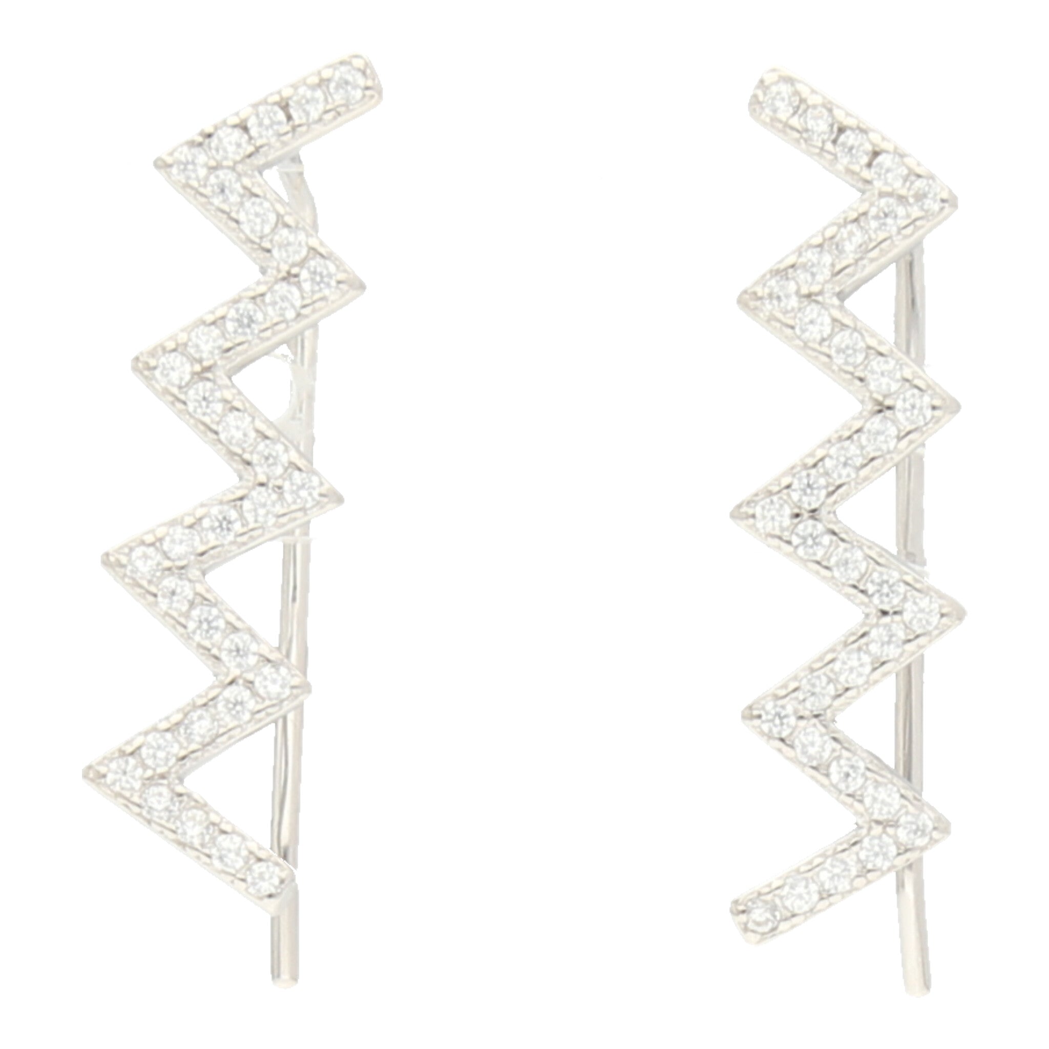 Arete Zigzag ear crawler plata y zirconia