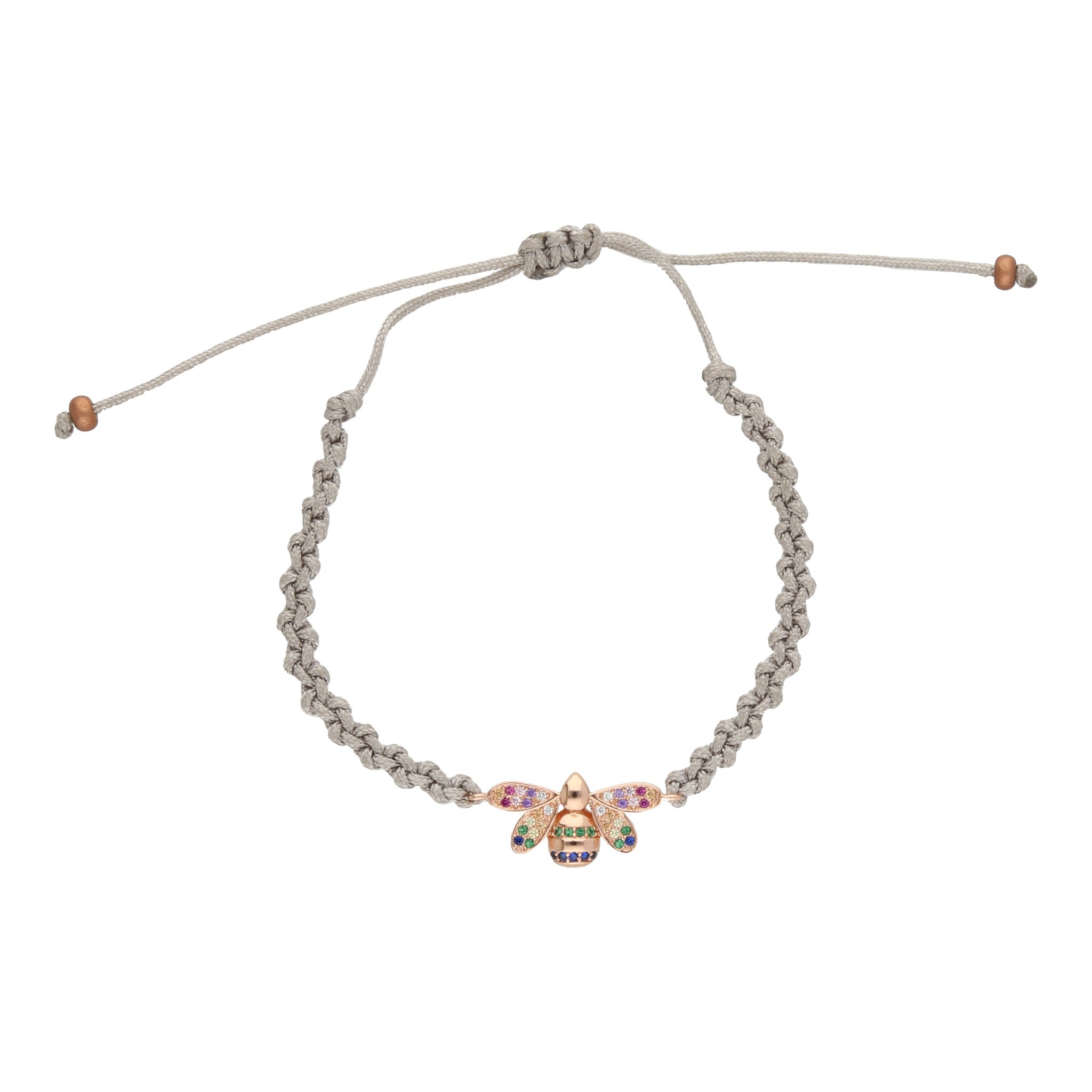 Pulsera Abejas Circonias Gris