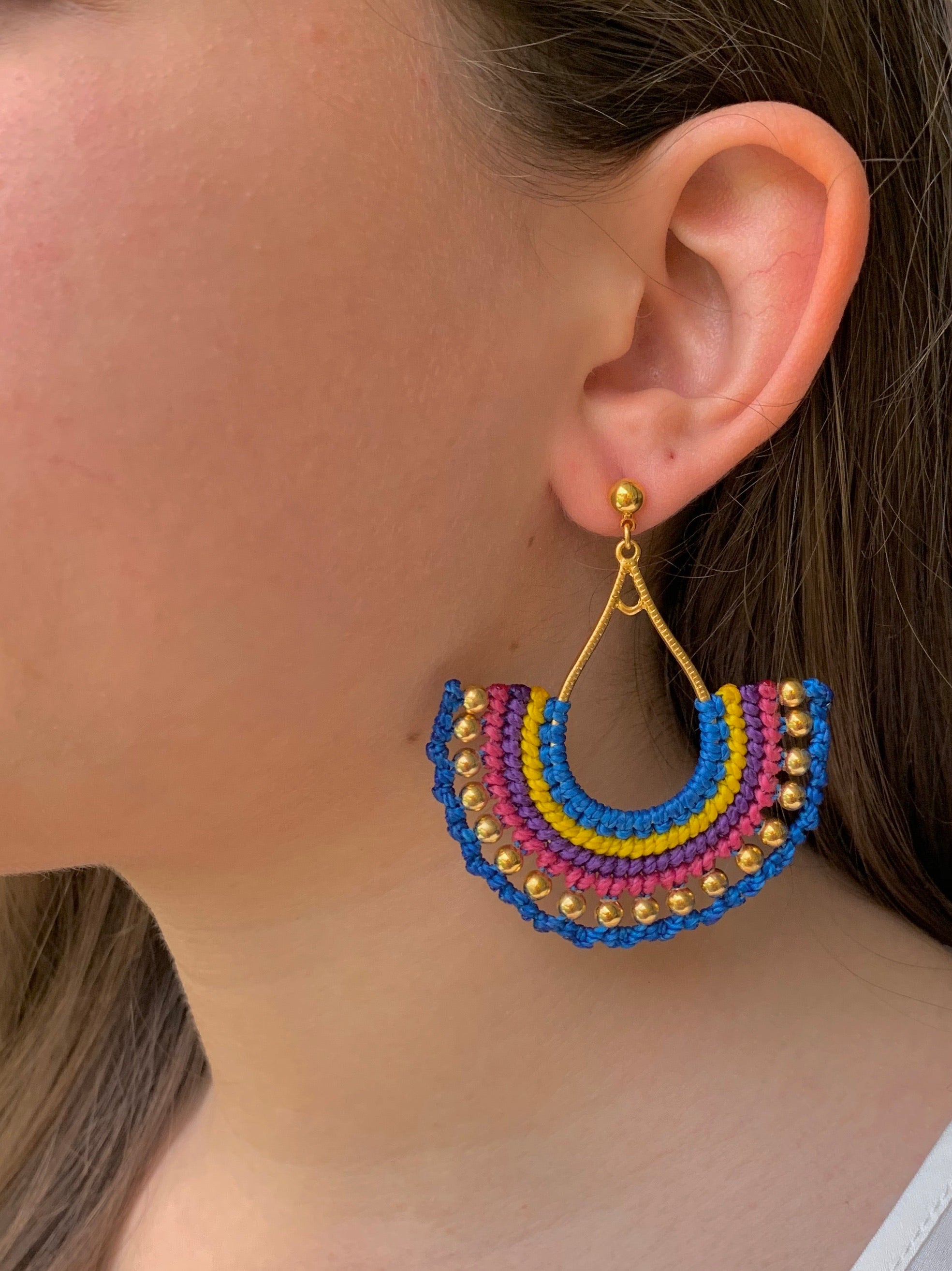 Abanicos Boho Azul Rey