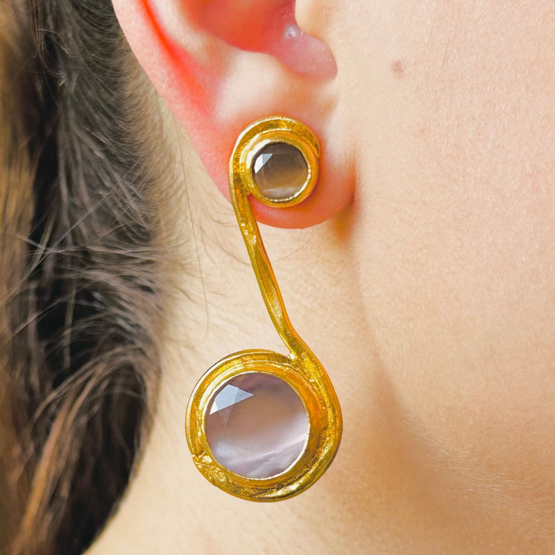 Aretes Onda rosa