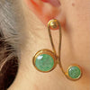 Aretes Doble onda verde