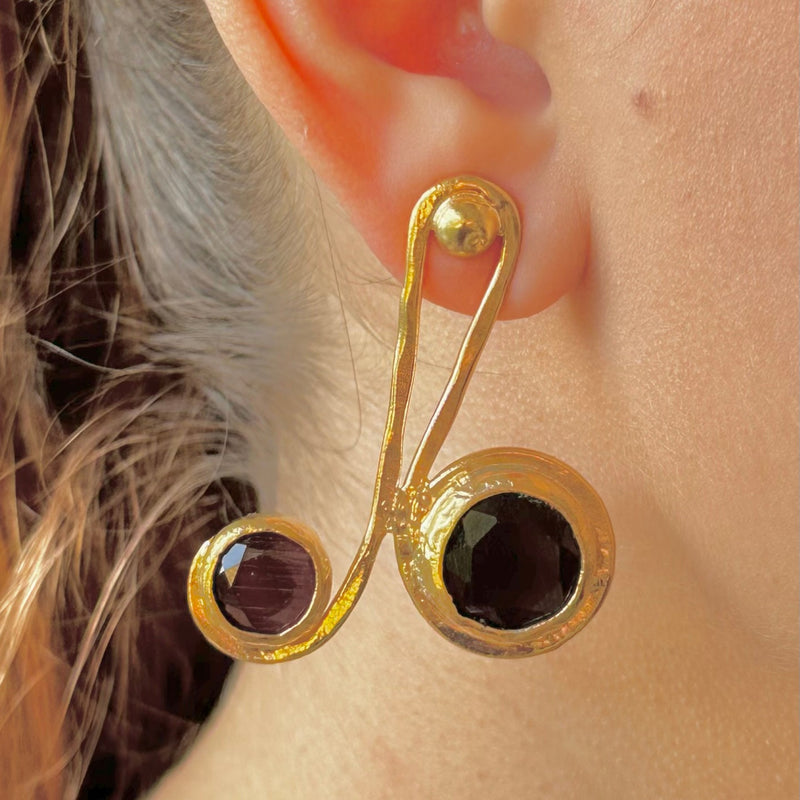 Aretes Doble onda vino