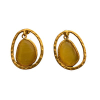 Aretes Ojo Gato Amarillo