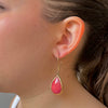 Aretes ovalo rojo