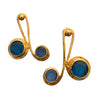 Aretes Doble onda azul