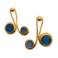 Aretes Doble onda azul