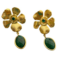 Aretes flores verdes