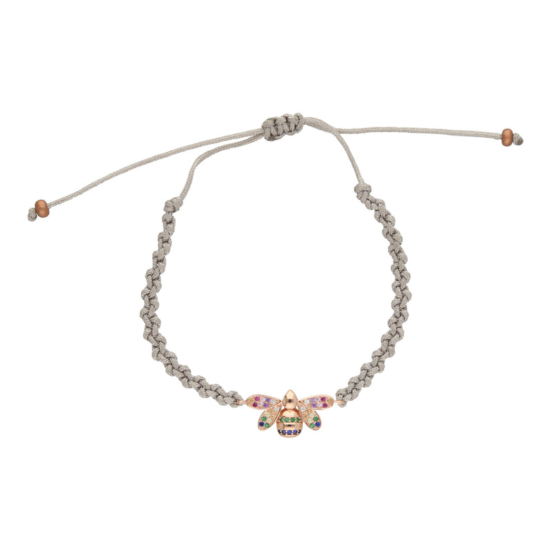 Pulsera Abejas Circonias Gris